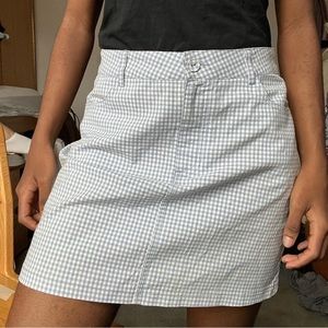 Plaid white and blue skirt